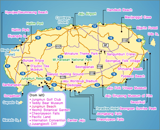 Image result for jeju attraction maps