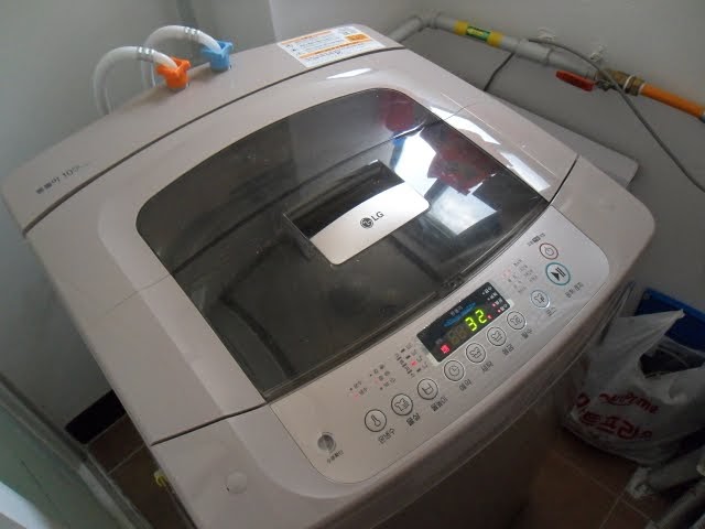 LG washing machine in Korea, Korean washing machine, washing machine in Korean language
