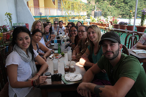 My yoga teacher family at Himalaya Yoga Valley in Dharamsala India