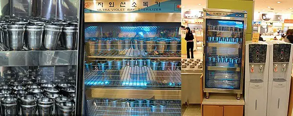 UV sterilized drinking cups in korea
