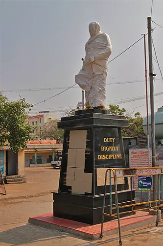 covered political statue