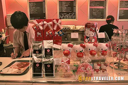 Hello Kitty Cafe desserts, Hello Kitty Cafe Seoul Hongdae, hello kitty cafe seoul, theme cafes in korea