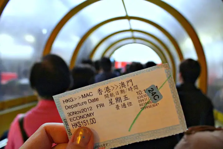 ticket to the macau ferry, catching the ferry to macau