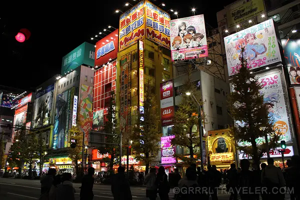 akihabara district and anime shops in tokyo