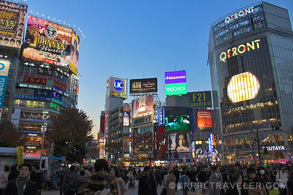 shibuya crossing, crowds in japan, Getting Around Tokyo on the cheap and easy