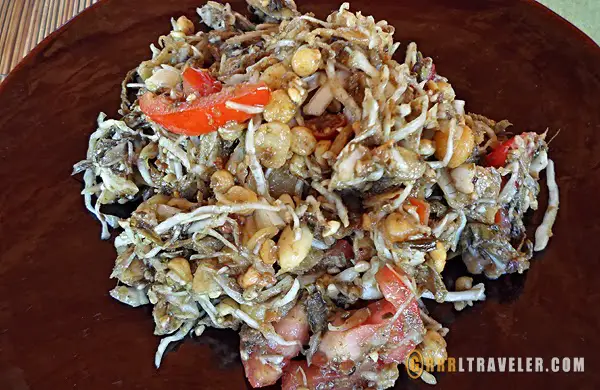 laphet thoke, burmese pickled tea leaf salad, popular dish in myanmar