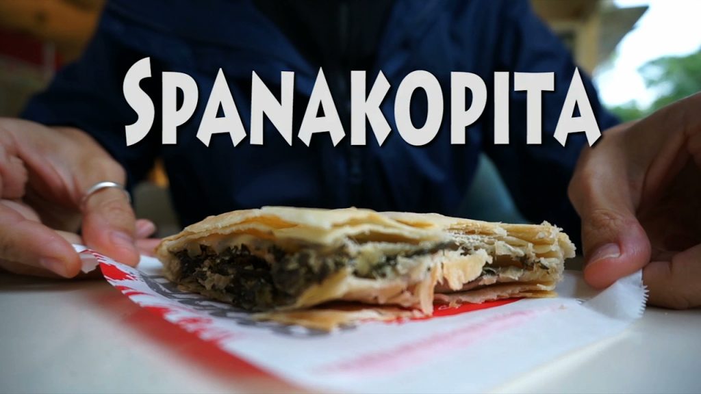 spanakopita, greek spinach pie, greek street food, street foods greece
