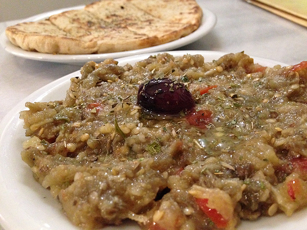 aubergine salad, greek eggplant salad