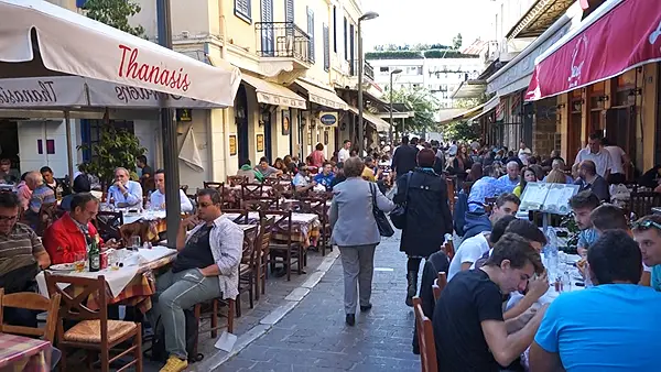 greek sidewalk cafes