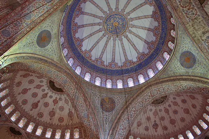 blue mosque ceiling, blue mosque istanbul