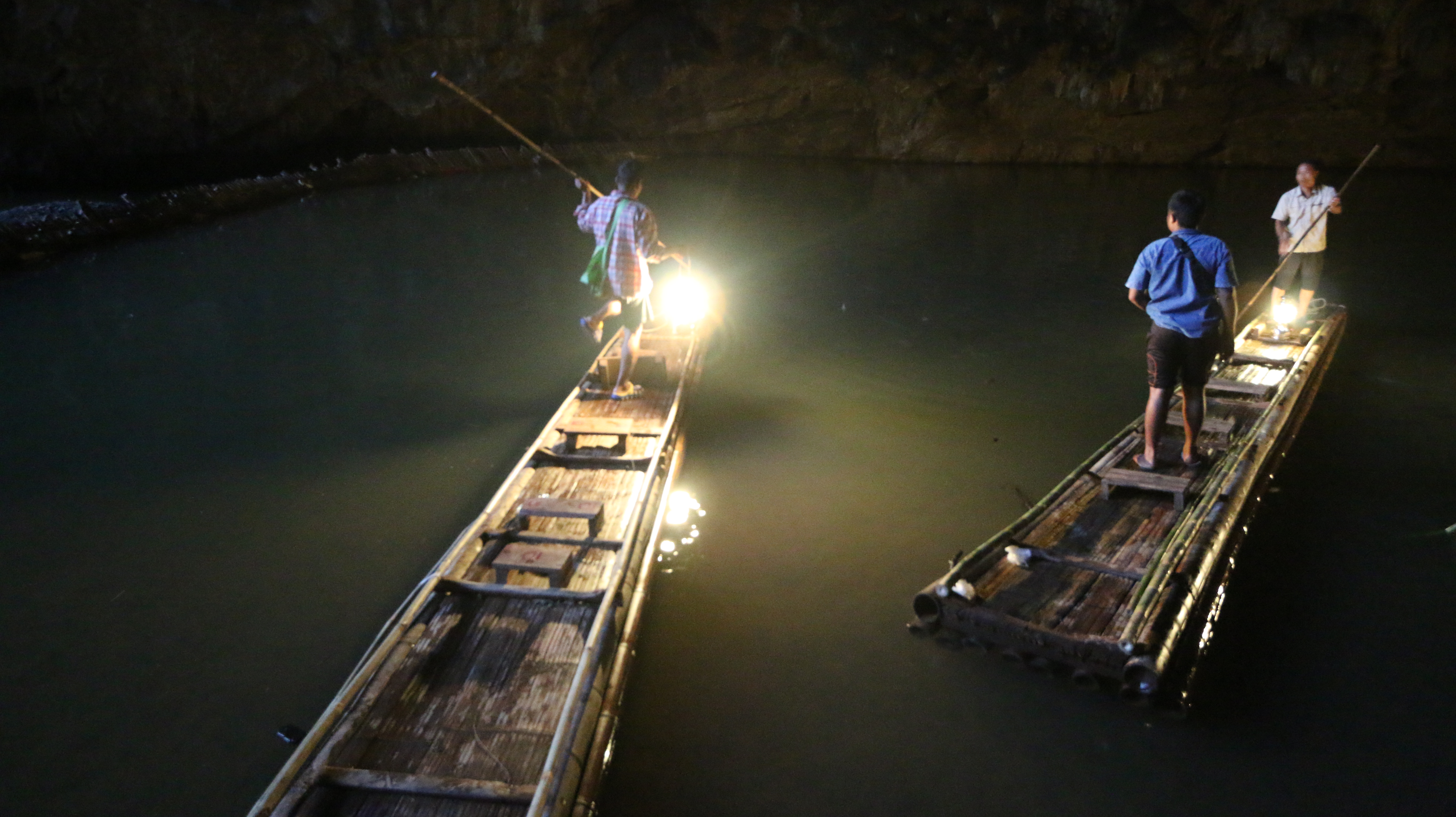 Tham Nam Lod cave, Bamboo River rafting, Bamboo River raft thailand, river boat thailand