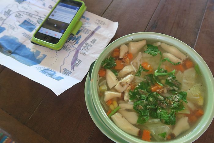 Thai vegetable rice porridge