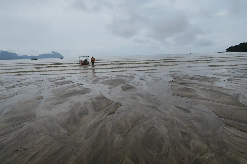 low tide photos of bako national park