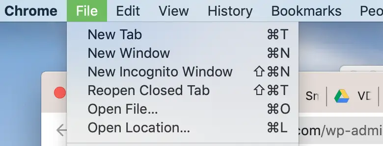 Chrome incognito window