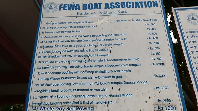 pokhara boat ride rates, pokhara boat ride, phewa lake, 