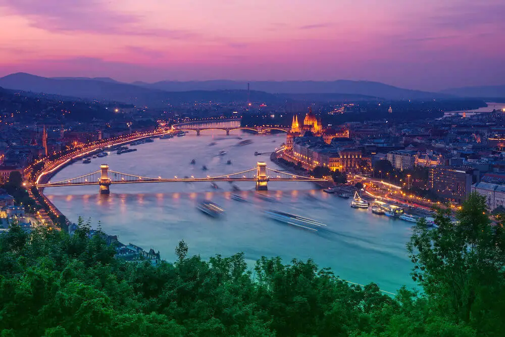 budapest travel guide, Sunset Over Budapest from Citadel