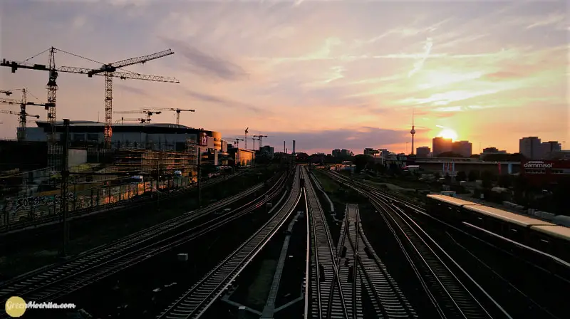 Berlin sunrise train tracks