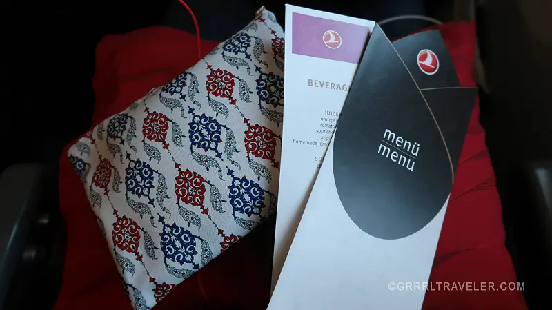 Turkish Air inflight hospitality bag