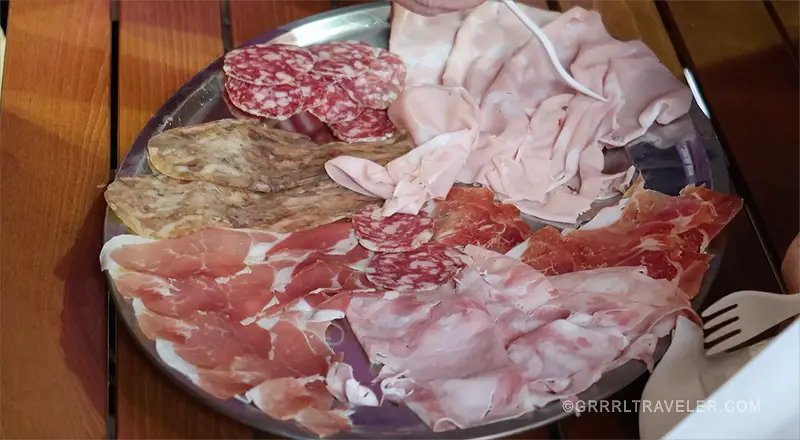 Parma ham at a salameria