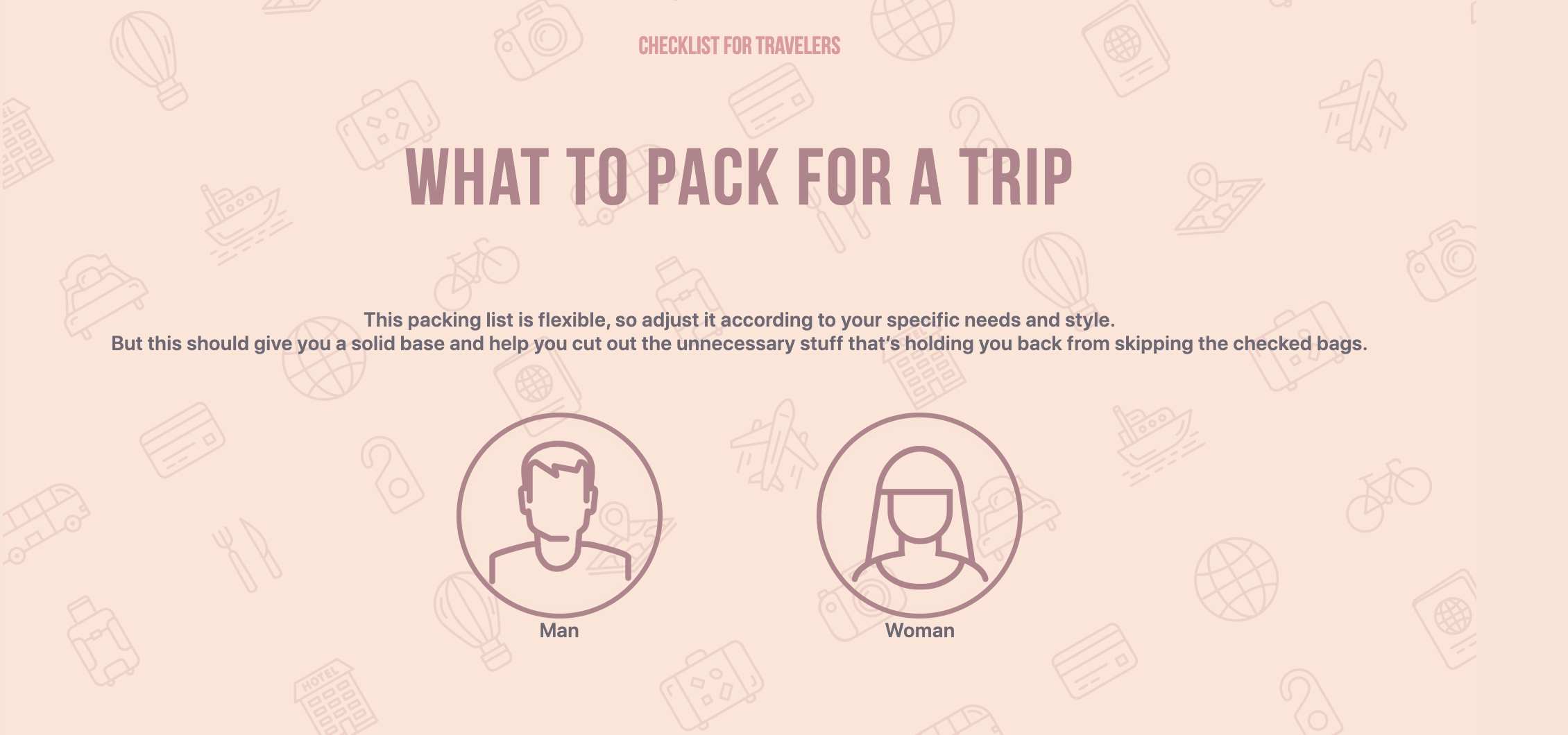 The Ultimate Travel Packing Checklist for all your trips - GRRRLTRAVELER