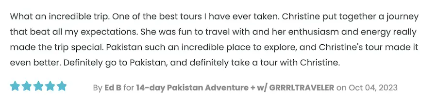 Pakistan tour review